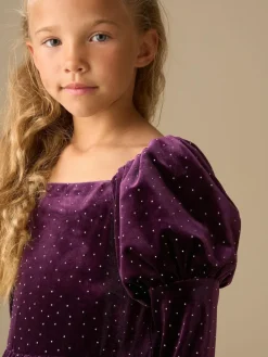 Outlet Angel & Rocket Purple Velvet Dress