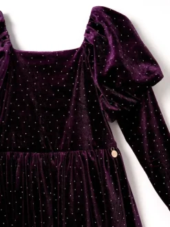 Outlet Angel & Rocket Purple Velvet Dress