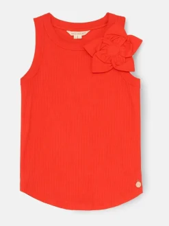 Outlet Angel & Rocket Jess Yellow Flower Corsage Vest Red