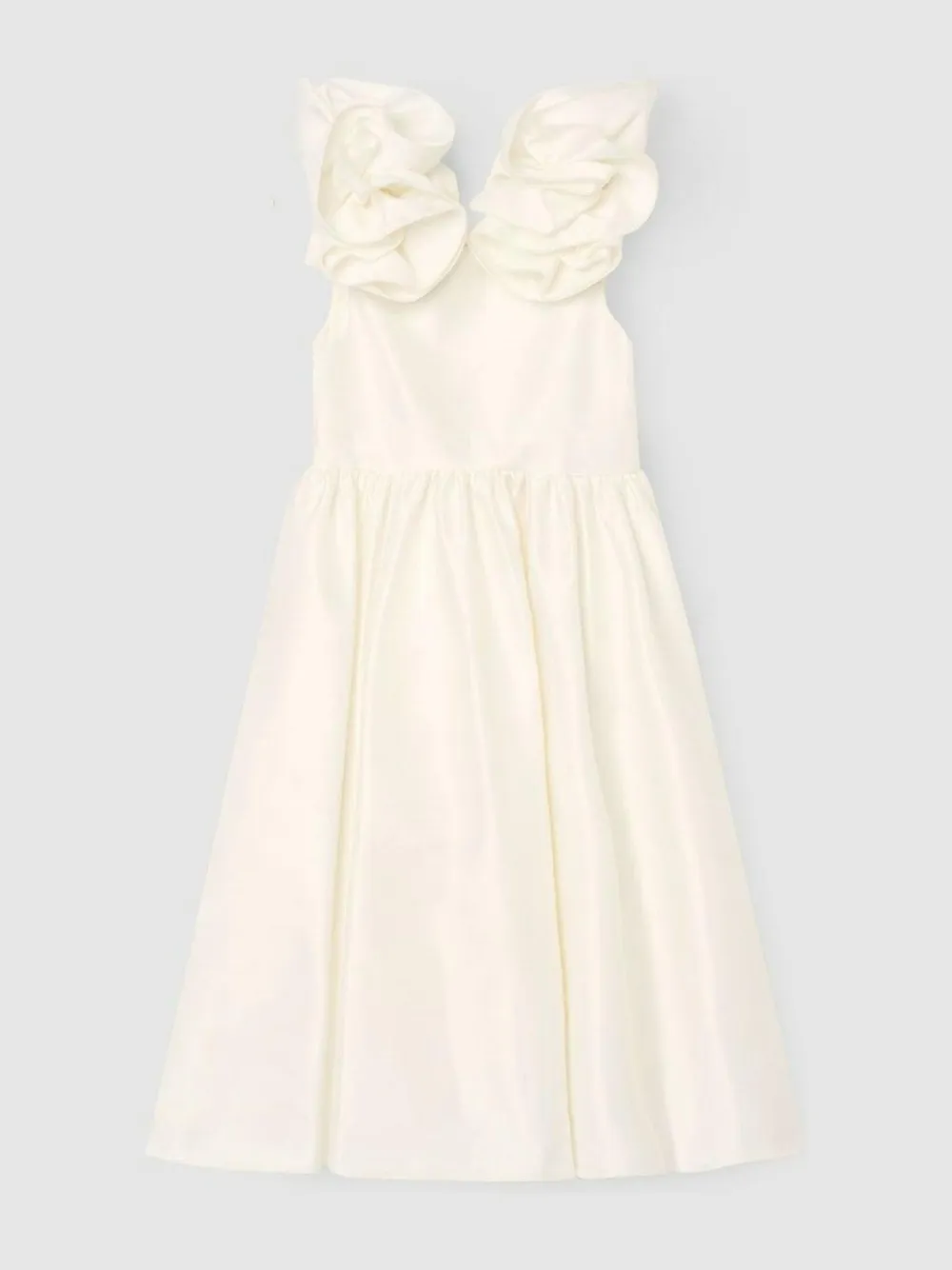 Angel & Rocket White Coco Puff Sleeve Bow Back Dress