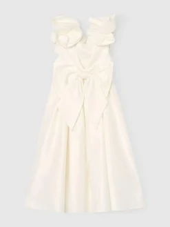 Angel & Rocket White Coco Puff Sleeve Bow Back Dress