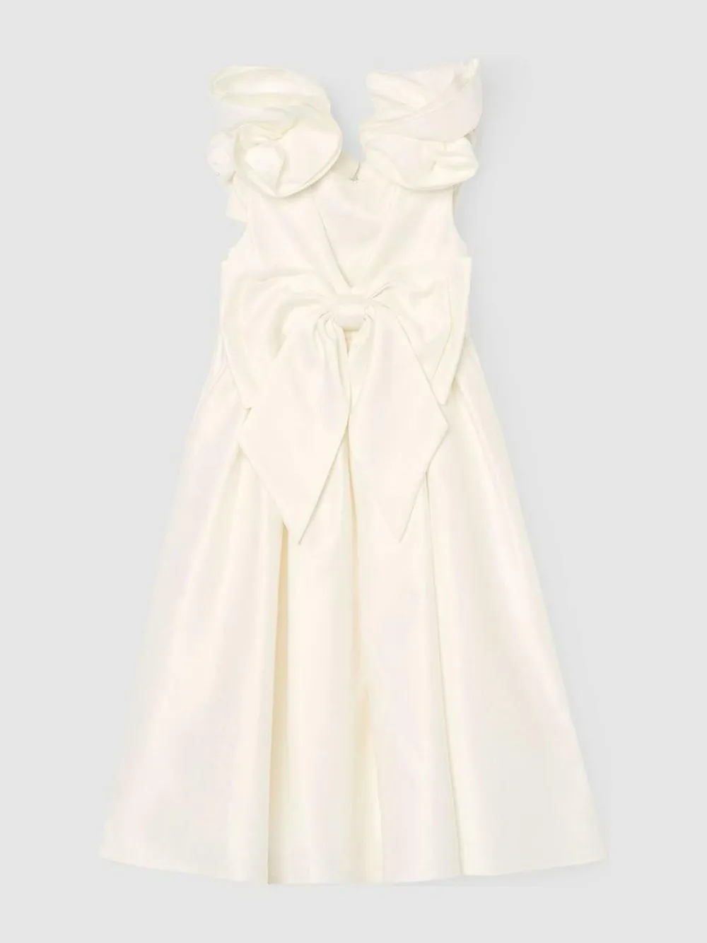 Angel & Rocket White Coco Puff Sleeve Bow Back Dress