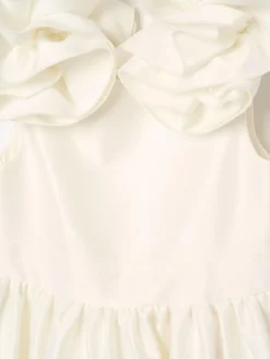 Angel & Rocket White Coco Puff Sleeve Bow Back Dress