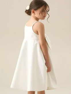 Angel & Rocket White Gabriella Bow Pleat Dress^ Occasionwear