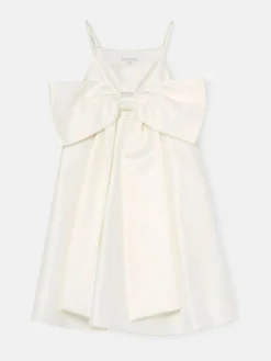 Angel & Rocket White Gabriella Bow Pleat Dress^ Occasionwear