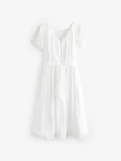 Angel & Rocket White Lace Sleeve Aria Maxi Dress^ Occasionwear