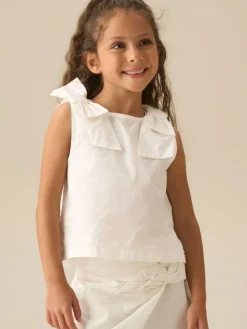 Angel & Rocket White Laurel Bow Detail Vest^ Vests