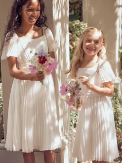 Angel & Rocket Pleated Ballerina Occasion Bow Dress^ Occasionwear|Dresses