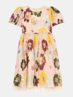 Hot Angel & Rocket White Verity Flower Sequin Dress