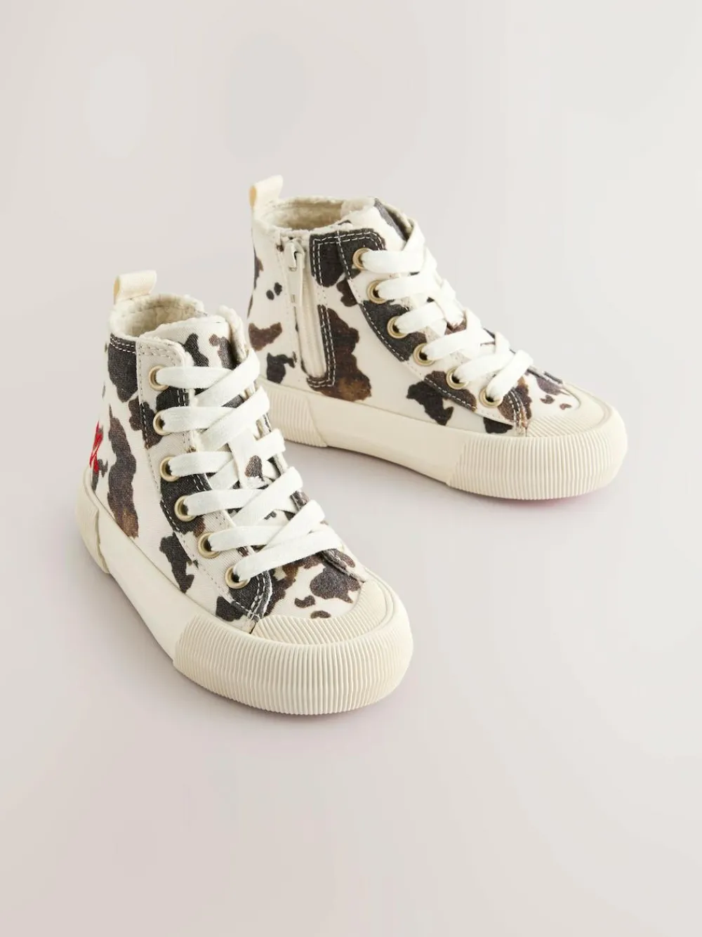 Next Animal Cow Print Standard Fit (F) High Top Trainers^BOY Sneakers|Sneakers