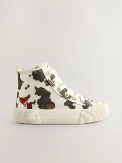 Next Animal Cow Print Standard Fit (F) High Top Trainers^BOY Sneakers|Sneakers