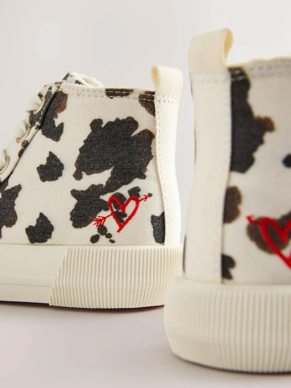 Next Animal Cow Print Standard Fit (F) High Top Trainers^BOY Sneakers|Sneakers