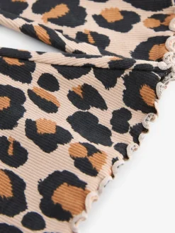 Clearance Next Animal Leopard Print Rib Flare Leggings (3mths-7yrs)
