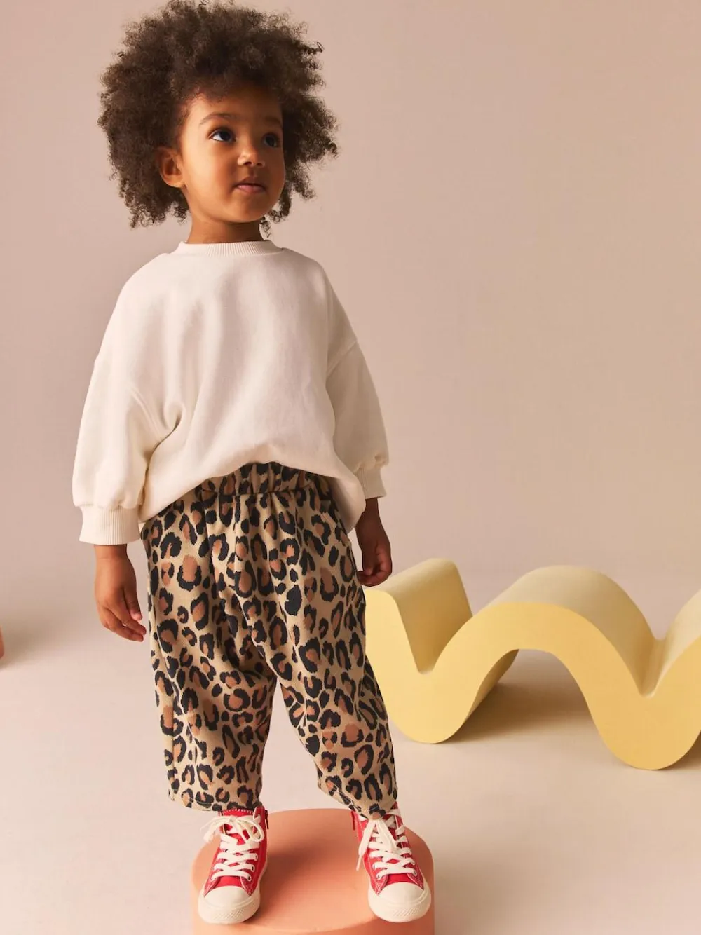 Next Animal Leopard Print Textured Barrel Leg Trousers (3mths-7yrs)^ Baby Girls|Pants & Leggings