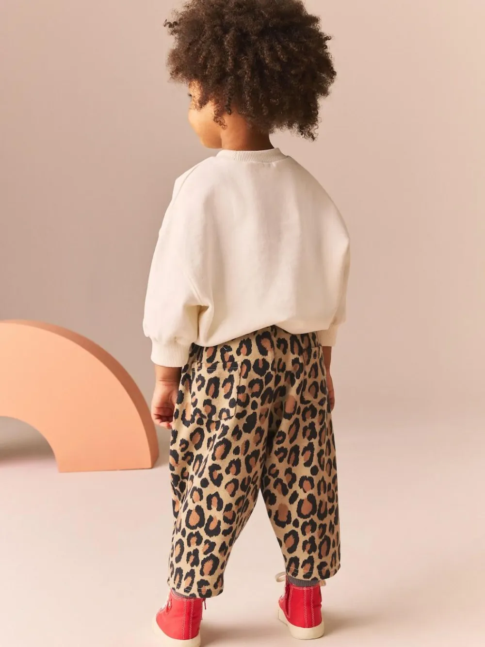 Next Animal Leopard Print Textured Barrel Leg Trousers (3mths-7yrs)^ Baby Girls|Pants & Leggings