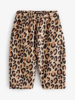 Next Animal Leopard Print Textured Barrel Leg Trousers (3mths-7yrs)^ Baby Girls|Pants & Leggings