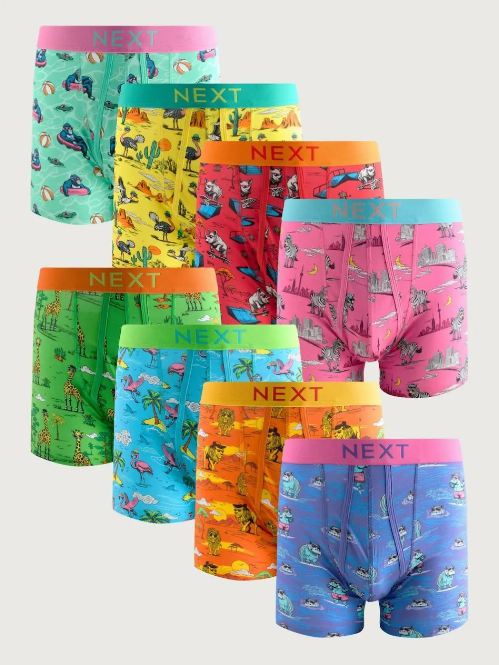 Sale Next A-Front Boxers 8 Pack Animal Placement Print