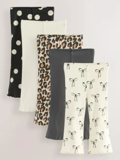 New Next Flared Leggings 5 Pack (3mths-7yrs) Animal Print
