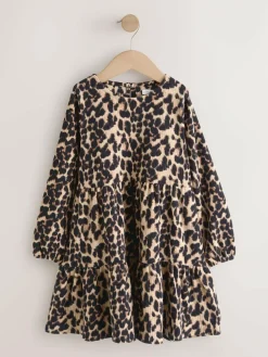 Next Animal Print Long Sleeve Jersey Dress (3-16yrs)^ Dresses