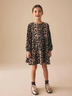 Next Animal Print Long Sleeve Jersey Dress (3-16yrs)^ Dresses