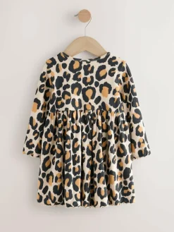 Sale Next Animal Print Long Sleeve Ribbed Dress (3mths-7yrs)