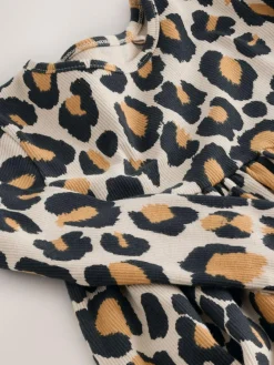 Sale Next Animal Print Long Sleeve Ribbed Dress (3mths-7yrs)