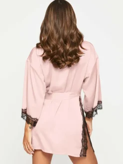 Online Ann Summers Satin Cherryann Robe Dressing Gown Pink