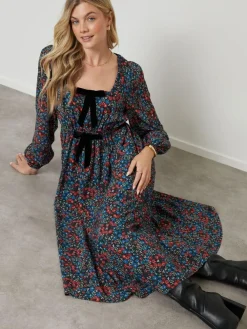 Another Sunday Bow Detail Milkmaid Midi Dress^Women Midi Dresses