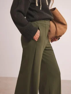 Clearance JD Williams Anthology By Premium Ponte Wide Leg Trousers Green