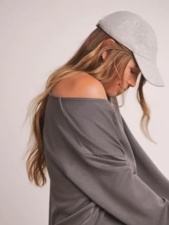 Sale JD Williams Anthology By Premium V Neck Seam Detail Modal Sweatshirt Grey