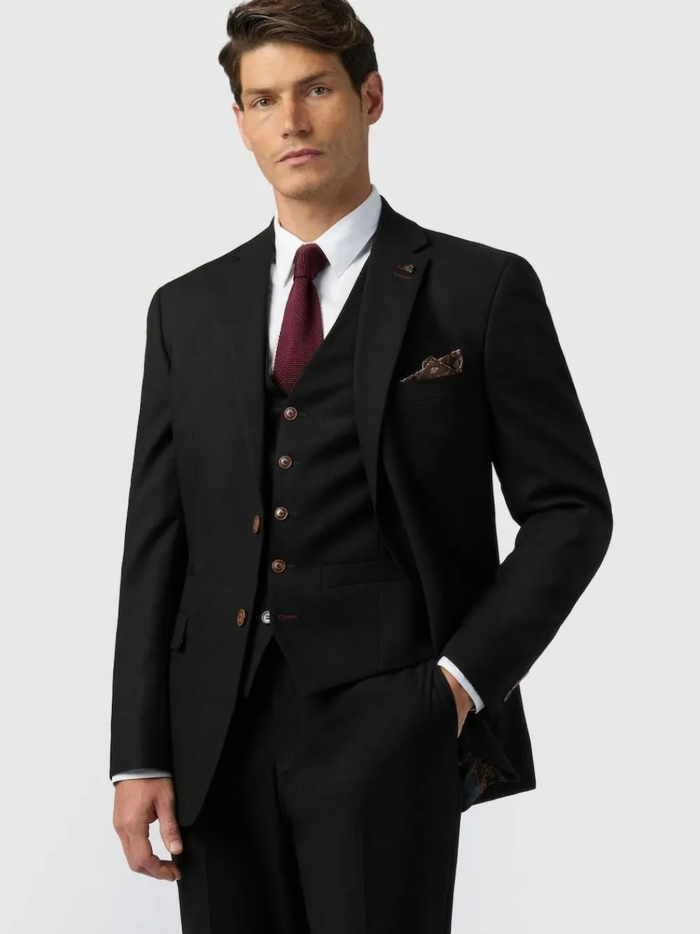 Antique Rogue Black Blake Texture Regular Jacket^ Black Suits