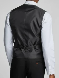 Antique Rogue Black Blake Texture Waistcoat^ Vests