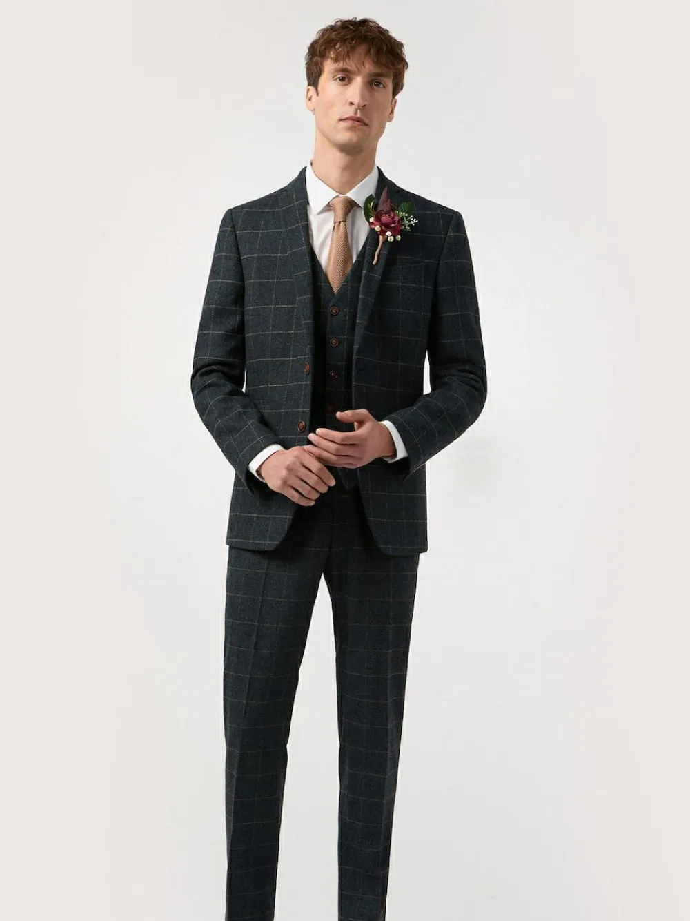 Outlet Antique Rogue Blue Dax Herringbone Check Jacket