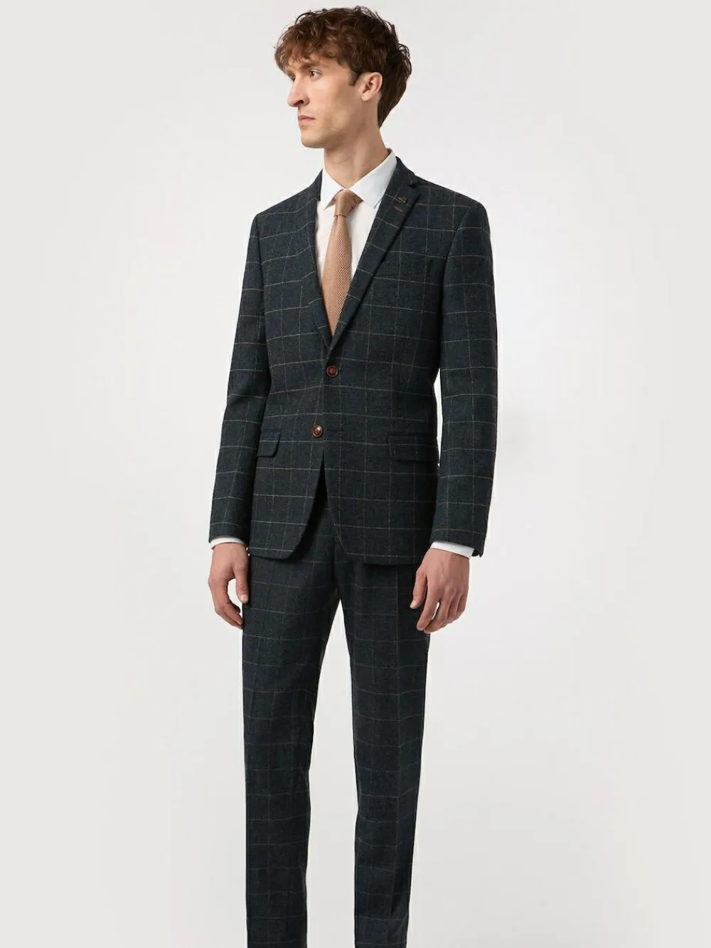 Outlet Antique Rogue Blue Dax Herringbone Check Jacket