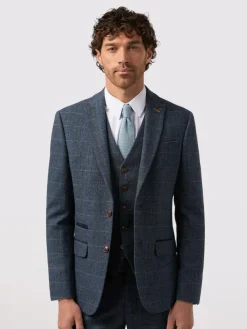 Clearance Antique Rogue Blue Maverick Hbone Check Jacket