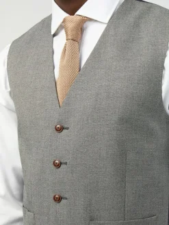 Antique Rogue Grey Blake Texture Waistcoat^ Vests