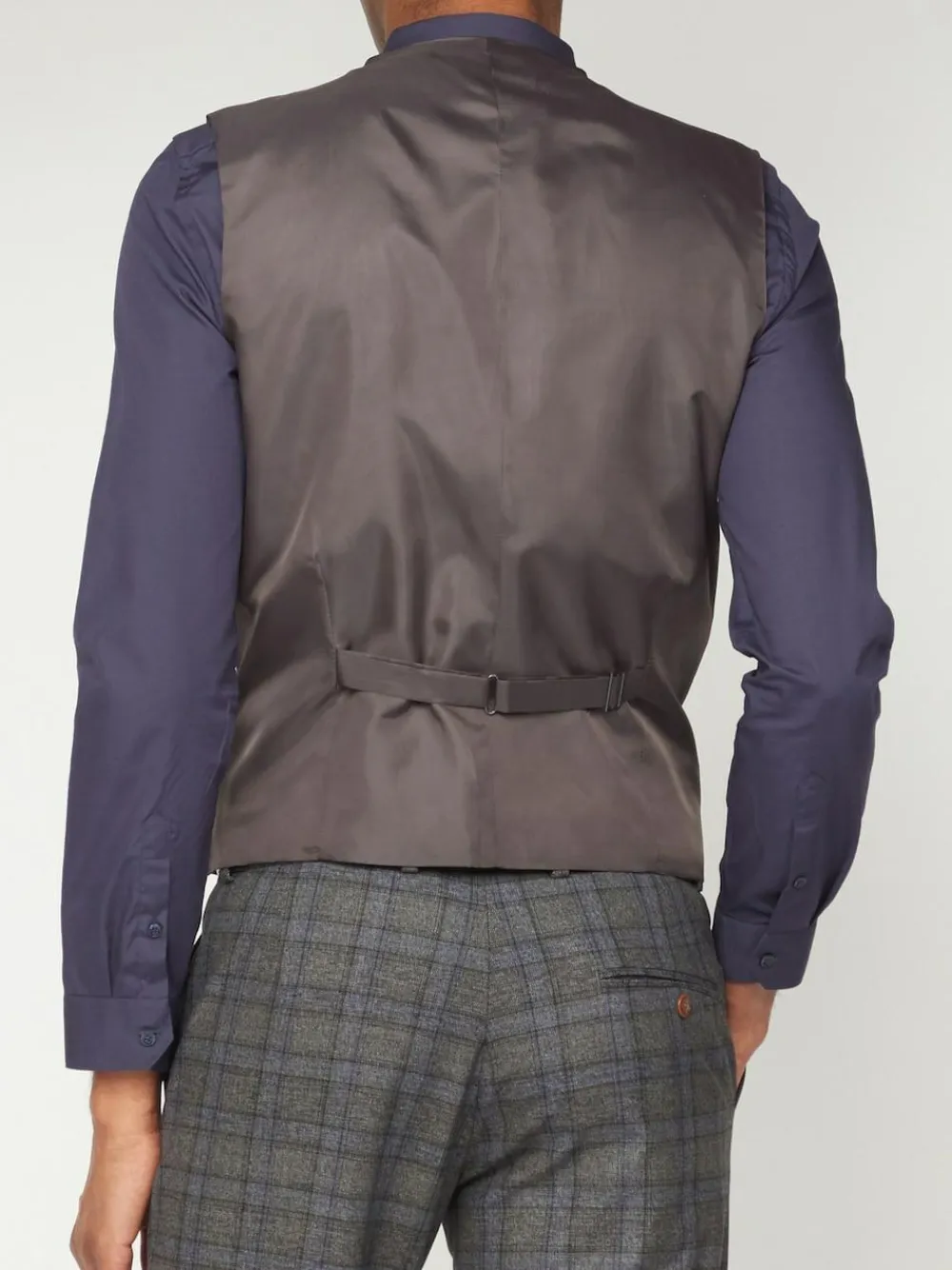 Best Antique Rogue Grey Overcheck Waistcoat