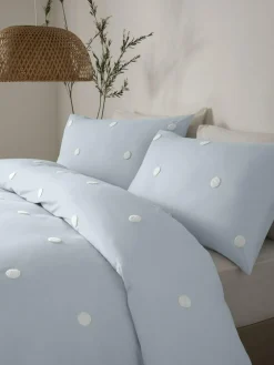 Clearance Appletree Dot Garden 100% Pure Cotton Duvet Cover and Pillowcase Set Duck Egg Blue