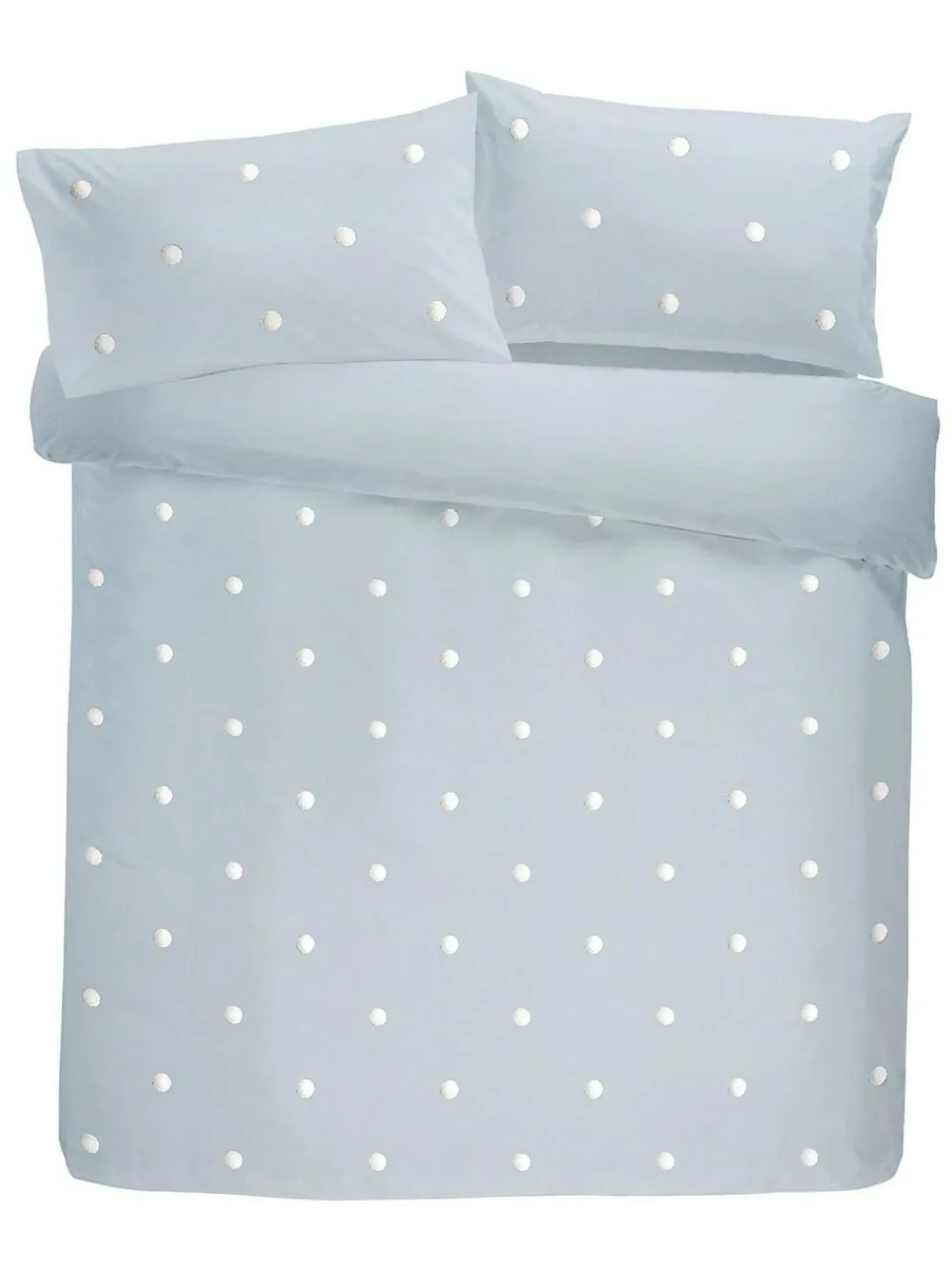 Clearance Appletree Dot Garden 100% Pure Cotton Duvet Cover and Pillowcase Set Duck Egg Blue
