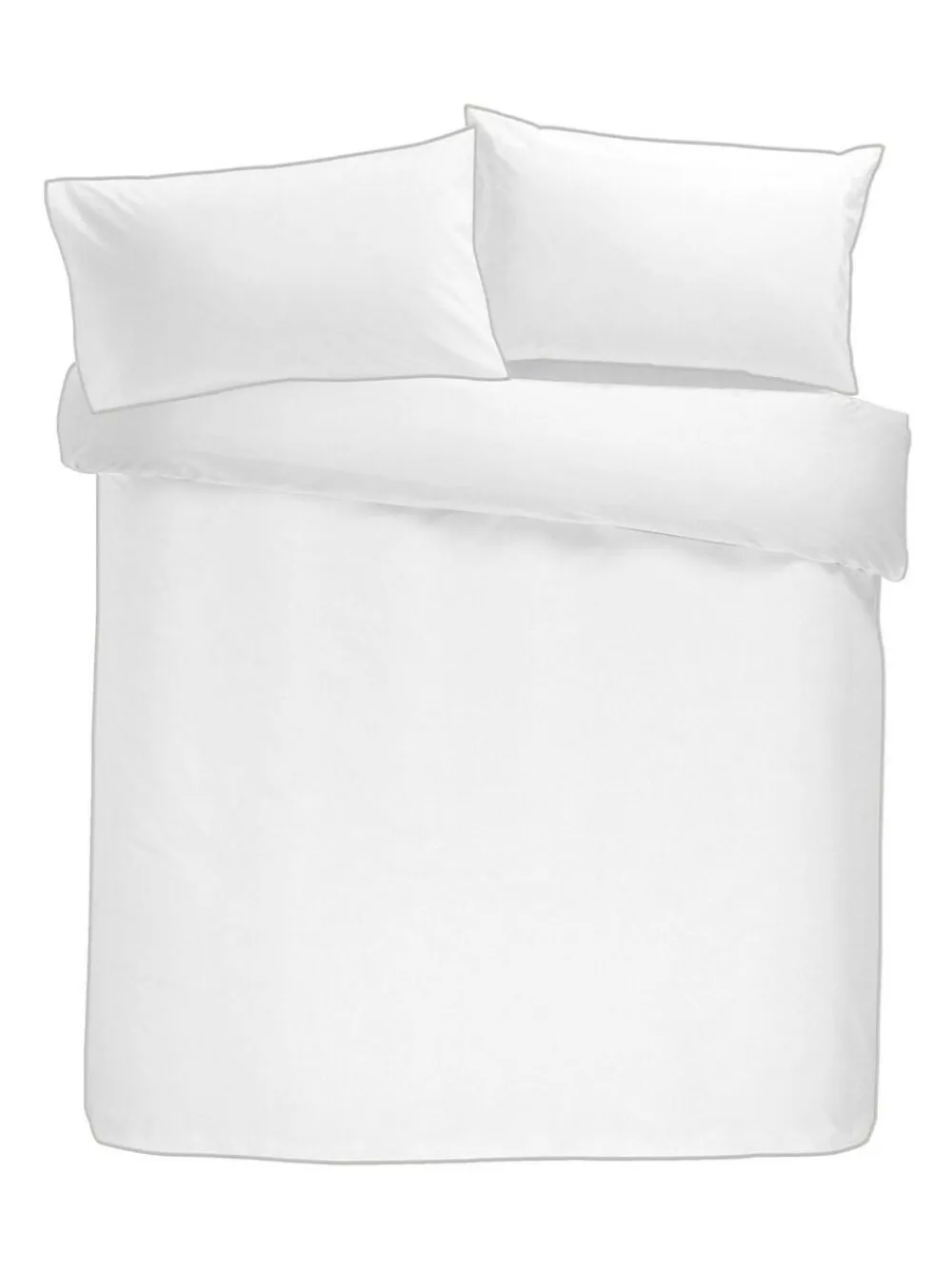 Appletree White Plain Dye 100% Cotton Duvet Cover and Pillowcase Set^ Branded Bedlinen
