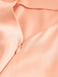 Clearance Next Apricot Satin Cowl Neck Wedding Guest Bridesmaid Maxi Dress