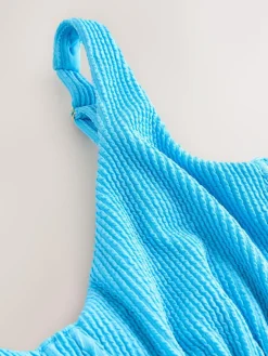 Clearance Next Aqua Blue Crinkle Tummy Control DD+ Wired Swimsuit