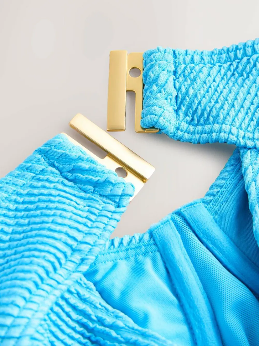 Clearance Next Aqua Blue Crinkle Tummy Control DD+ Wired Swimsuit