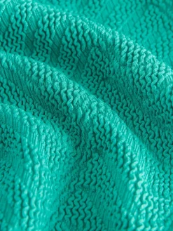 Discount Next Aqua Green Crinkle Textured Plunge Shaping Tummy Control Swimsuit