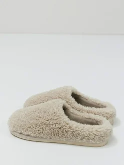 Aruelle Amy High Back Fluffy Cream Slippers^Women Slippers