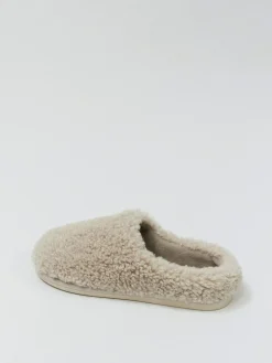 Aruelle Amy High Back Fluffy Cream Slippers^Women Slippers