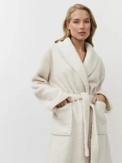Aruelle Simone Full Length Textured Cream Robe^Women Bathrobes