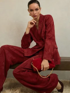 Reiss Atelier Red Ottelie Atelier Jacquard Double-Breasted Blazer^Women Suits & Tailoring