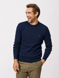 Discount Aubin Blue Phillips Lambswool Crew Neck Jumper
