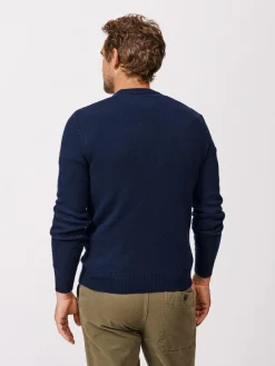 Discount Aubin Blue Phillips Lambswool Crew Neck Jumper
